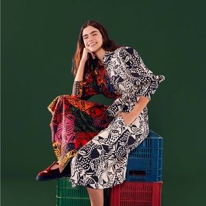 NWOT Mixed Midnight Leopards Midi Dress